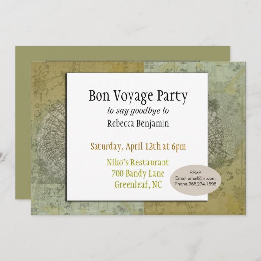 Invitation de couverture vintage (Devant / Derrière)