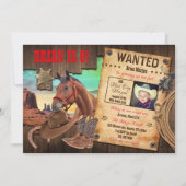 Invitation de cow-boy western recherché (Devant)