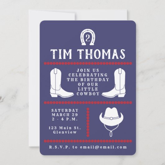 Invitation de cowboy (Devant)