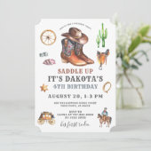 Invitation de Cowboy 4e anniversaire (Debout devant)