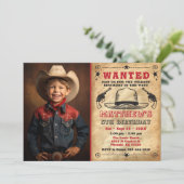 Invitation de Cowboy avec photo, Anniversaire occi (Debout devant)
