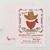 Invitation de Cowboy Casquette et de Bandana (Devant / Derrière)