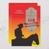 Invitation de cowboy d'anniversaire (Devant / Derrière)
