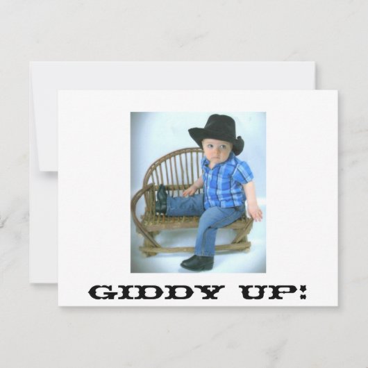 Invitation de Cowboy Giddy Up (Devant)