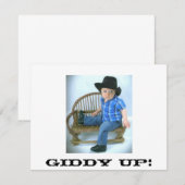 Invitation de Cowboy Giddy Up (Devant / Derrière)