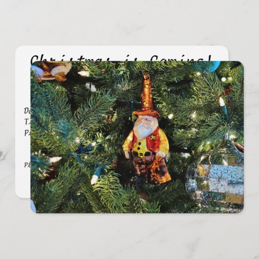 Invitation de Cowboy Père Noël (Devant / Derrière)