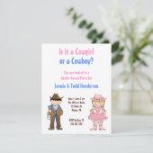 Invitation de Cowgirl and Cowboy Gender Revevevela (Debout devant)