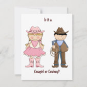 Invitation de Cowgirl and Cowboy Gender Revevevela (Dos)