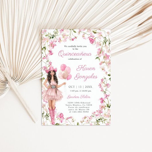 Invitation de Cowgirl Quinceañera