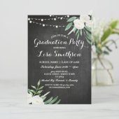 Invitation de craie de lumières de fleurs blanches (Debout devant)