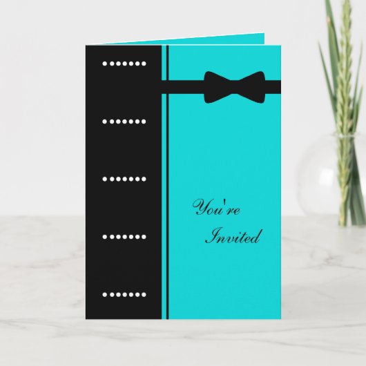 Invitation de cravate noire (turquoise) (Devant)