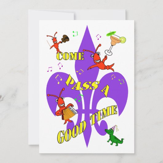 Invitation de Crawfish Fleur de Lys Party (Devant)