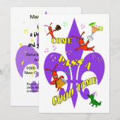Invitation de Crawfish Fleur de Lys Party (Devant / Derrière)