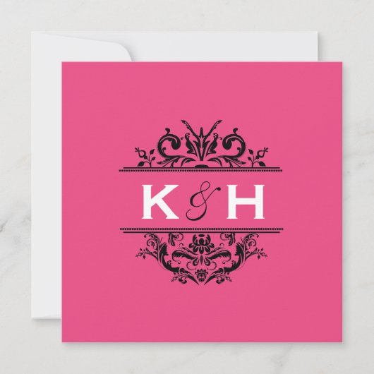 Invitation de crête de roses indien et de carré (Devant)