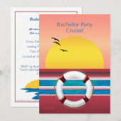 Invitation de Croisière pour Enterrement de Vie de (Devant / Derrière)