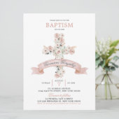 Invitation de croix rose Rose poussiéreuse (Debout devant)