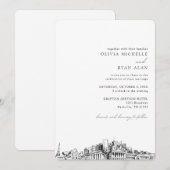 Invitation de croquis Mariage Skyline de Nashville (Devant / Derrière)