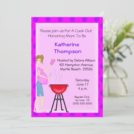 Invitation de cuisine de maman enceinte (Debout devant)