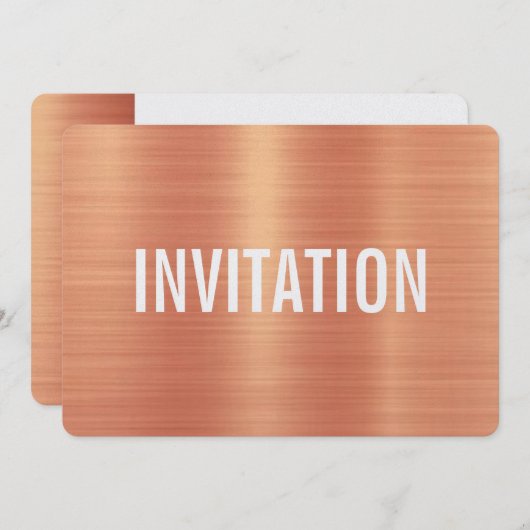 Invitation de cuivre de partie du style | (Devant / Derrière)