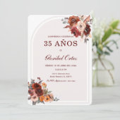 Invitation De Cumpleaños Terracota Borgoña (Debout devant)