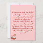 Invitation de cupcake aux fraises (Dos)