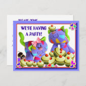INVITATION DE CUPCAKES ~ Carte postale (Devant / Derrière)