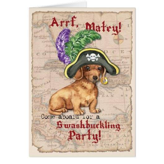 Invitation de Dachshund Pirate (Devant)