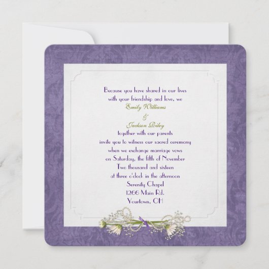 Invitation de Daisy et Mariage damassé (Devant)