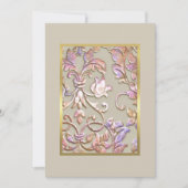 Invitation de Damask bat mitzvah Multi "Embossé" (Devant)