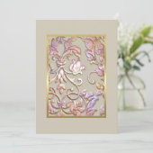 Invitation de Damask bat mitzvah Multi "Embossé" (Debout devant)