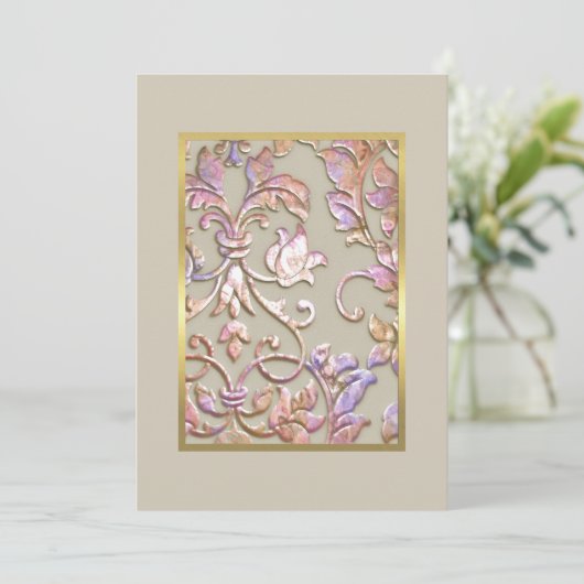 Invitation de Damask bat mitzvah Multi "Embossé" (Debout devant)