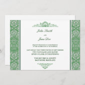 Invitation de Damask Border dans Mint (Devant / Derrière)