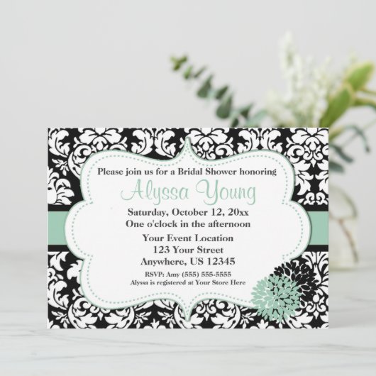 Invitation de Damask Monnaie Noire (Debout devant)