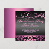 Invitation de damassé de rose de partie de (Devant / Derrière)