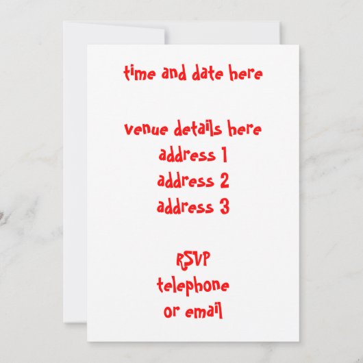 invitation de danse de rock (Dos)