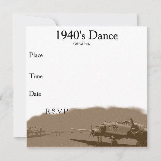 Invitation de danse des années 1940 (Devant)