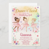 Invitation de danse pour fille éditable (Devant / Derrière)