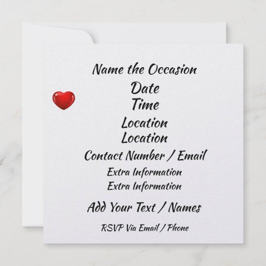 Invitation de danse Valentine Disco (Dos)