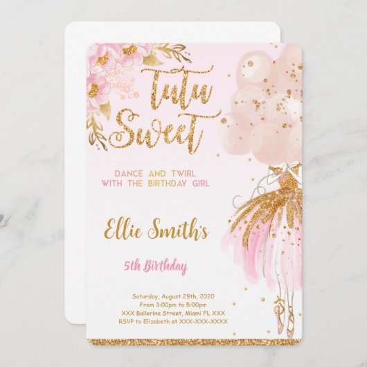 Invitation de danseuse éditable (Devant / Derrière)