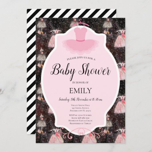 Invitation de danseuse modifiable (Devant / Derrière)