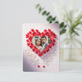 Invitation de date de sauvegarde en papier rouge d (Debout devant)