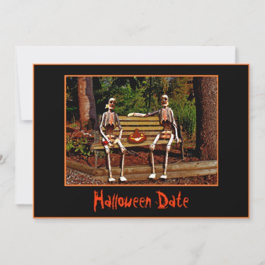 Invitation de date de squelettes de Halloween (Devant)