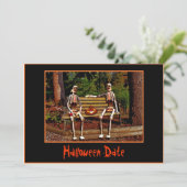 Invitation de date de squelettes de Halloween (Debout devant)