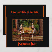 Invitation de date de squelettes de Halloween (Devant / Derrière)