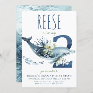 Invitation de dauphin 2e anniversaire