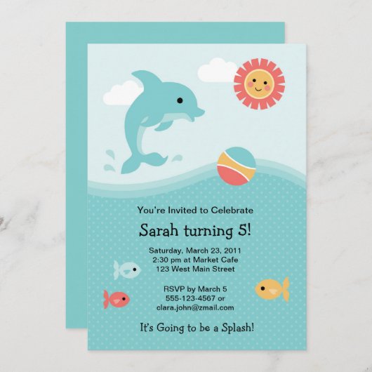 Invitation de dauphins (Devant / Derrière)