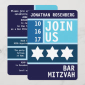 Invitation de David Bar Mitzvah (Devant / Derrière)