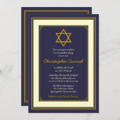 Invitation de David Bar Mitzvah (Devant / Derrière)