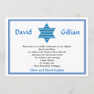 Invitation de David Twins Bar Mitzvah