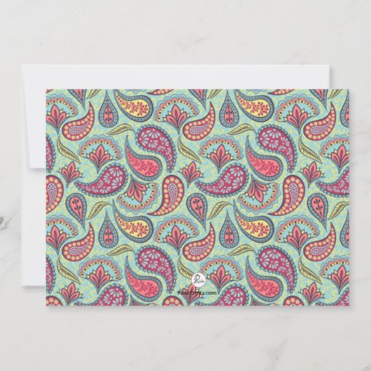 Invitation de Dazzling Paisley (Dos)